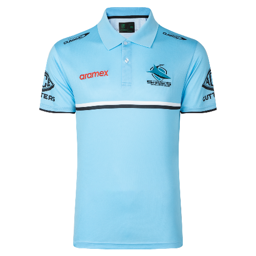 Cronulla Sharks 2023 Mens Players Polo - Sky