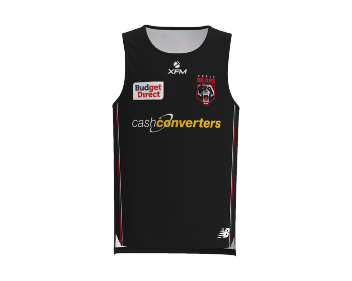 Perth Bears Mens Players Training Singlet - Black