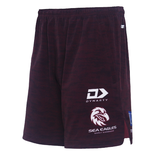 Manly Sea Eagles 2024 Mens Players Training Shorts - Maroon