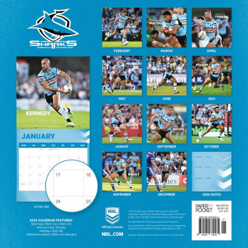 2025 Cronulla Sharks Calendar