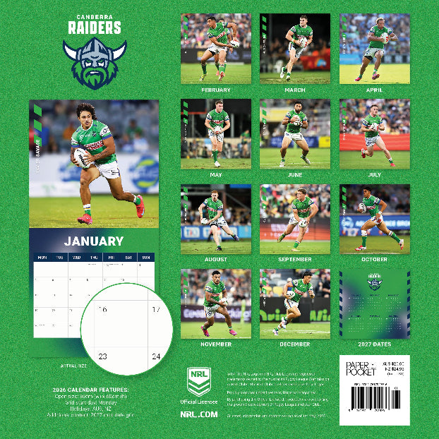 2026 Canberra Raiders Calendar
