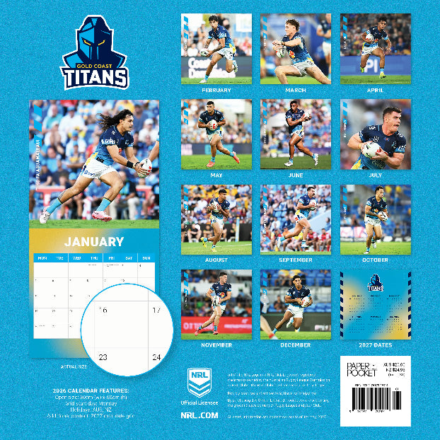 2026 Gold Coast Titans Calendar