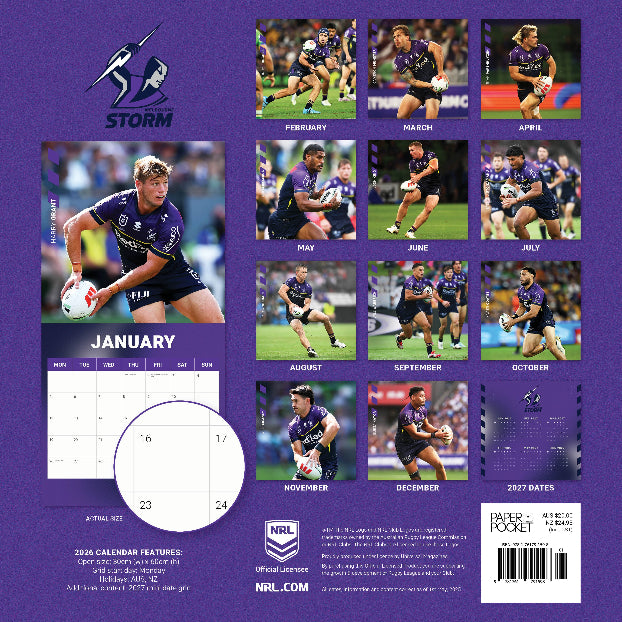 2026 Melbourne Storm Calendar