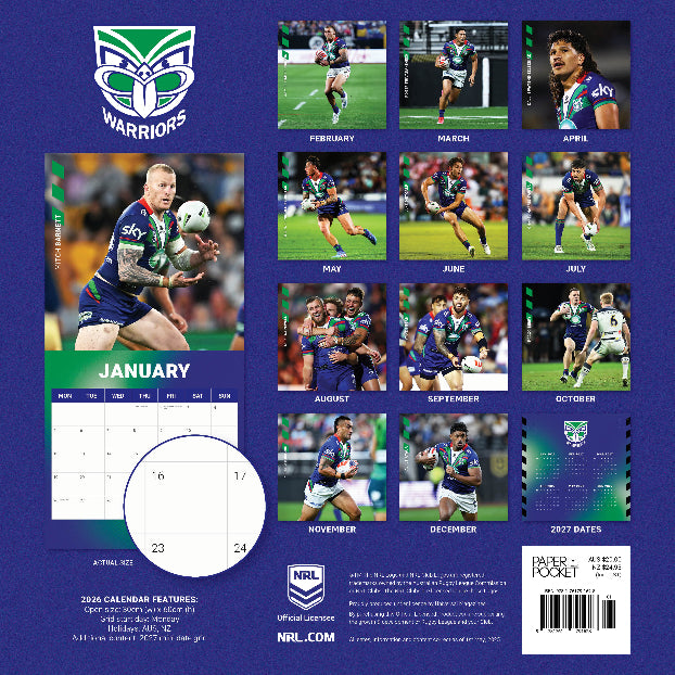2026 New Zealand Warriors Calendar