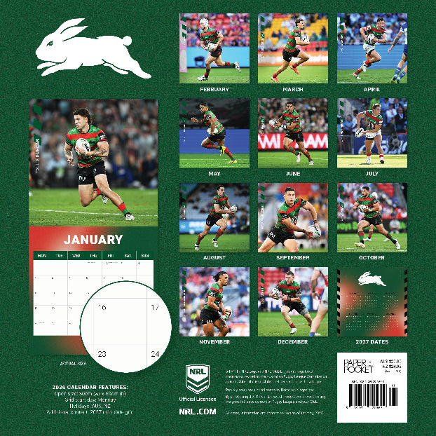 2026 South Sydney Rabbitohs Calendar
