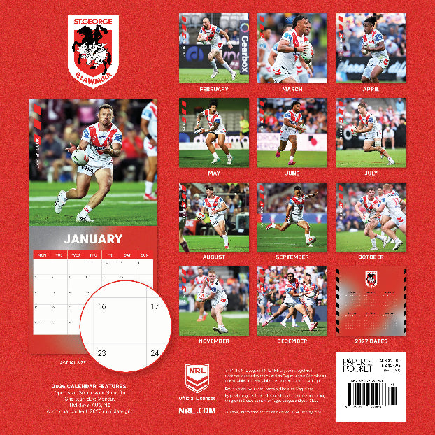 2026 St George Illawarra Dragons Calendar