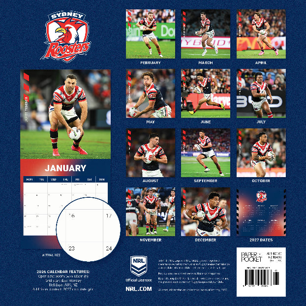 2026 Sydney Roosters Calendar