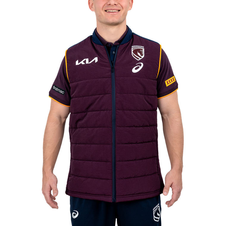 Brisbane Broncos 2026 Mens Players Puffer Vest
