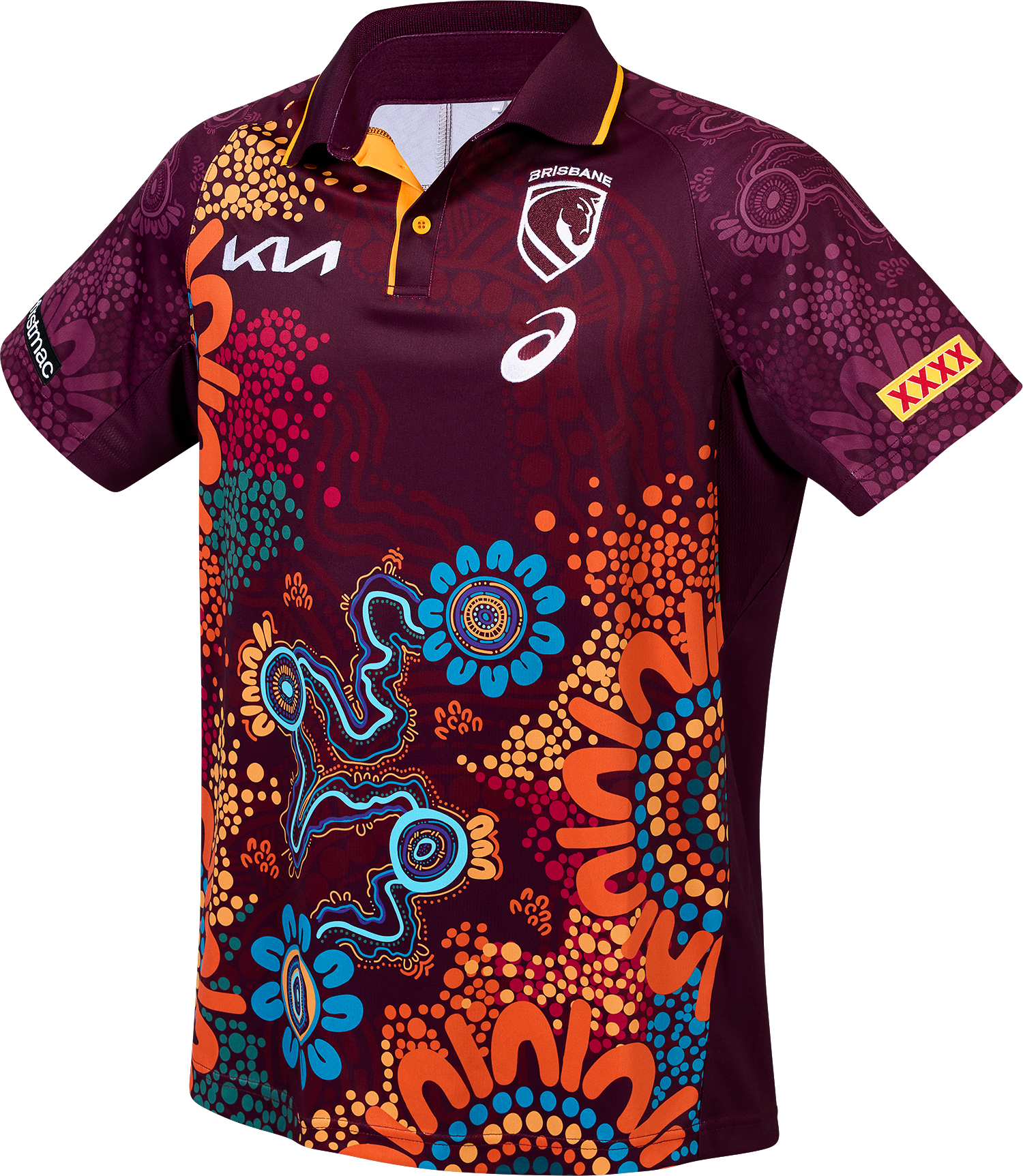 Brisbane Broncos 2026 Mens Players Polo - Indigenous