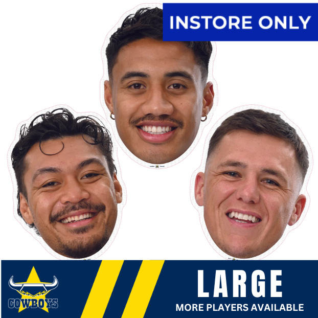 North Queensland Cowboys Player Head Cutouts - LARGE