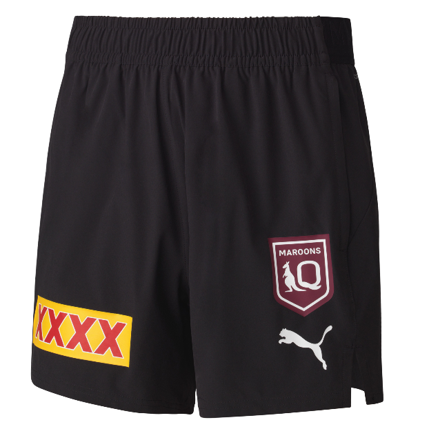 QLD Maroons 2025 Mens Training Shorts - Black