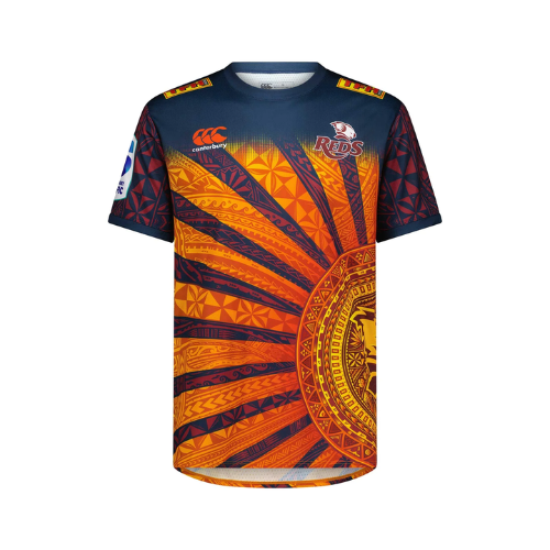 QLD Reds 2024 Mens Players Pasifica Warm Up Shirt