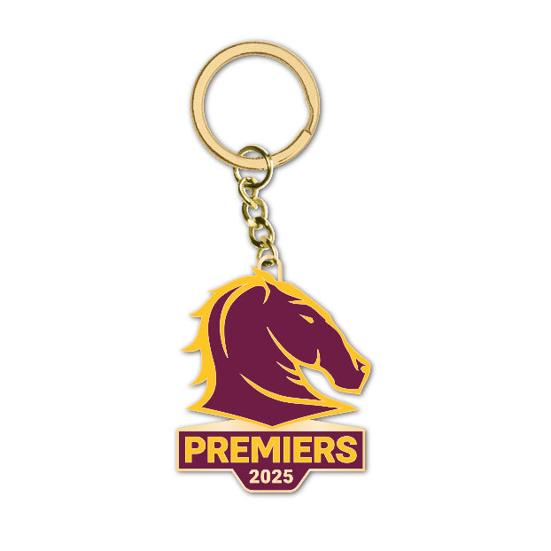 *PRE ORDER 17/11* Brisbane Broncos 2025 Premiers Keyring - Metal Logo