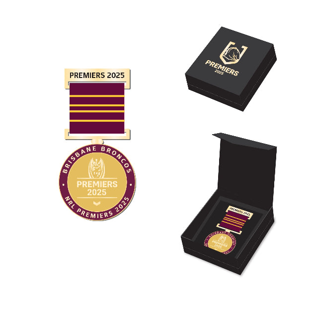 *PRE ORDER 17/11* Brisbane Broncos 2025 Premiers Medal with Ribbon