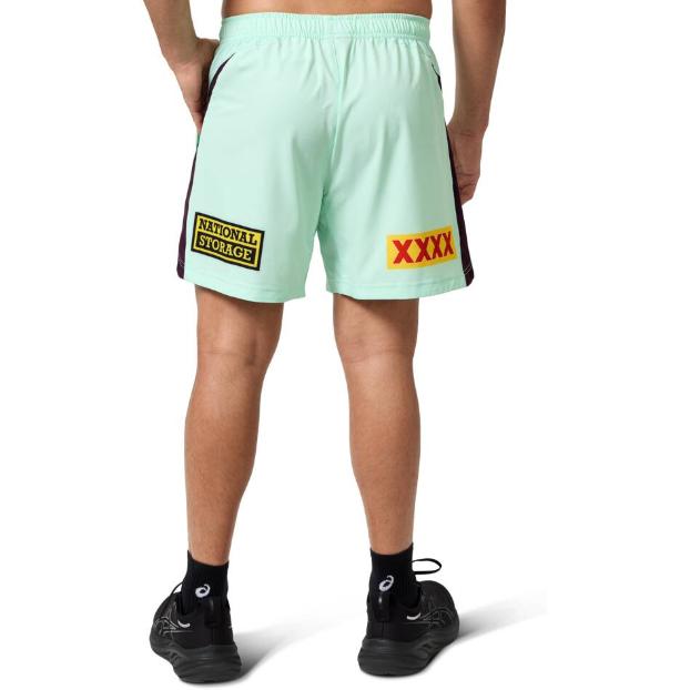 Brisbane Broncos 2025 Mens Players Training Shorts - Mint Back