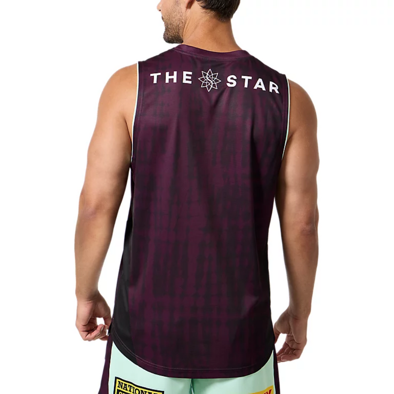 Brisbane Broncos 2025 Mens Players Training Singlet - Maroon Back
