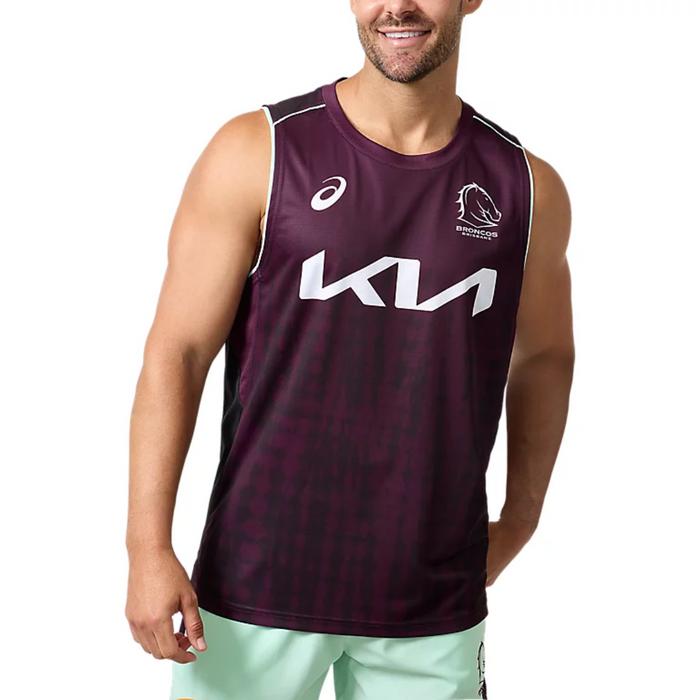 Brisbane Broncos 2025 Mens Players Training Singlet - Maroon 100% polyester
Sizes S - 5XL