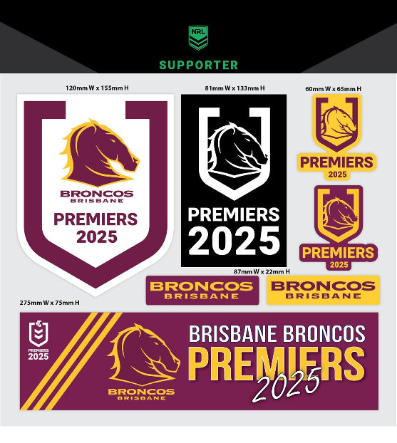 *PRE ORDER 13/10* Brisbane Broncos 2025 Premiers Sticker Sheet
