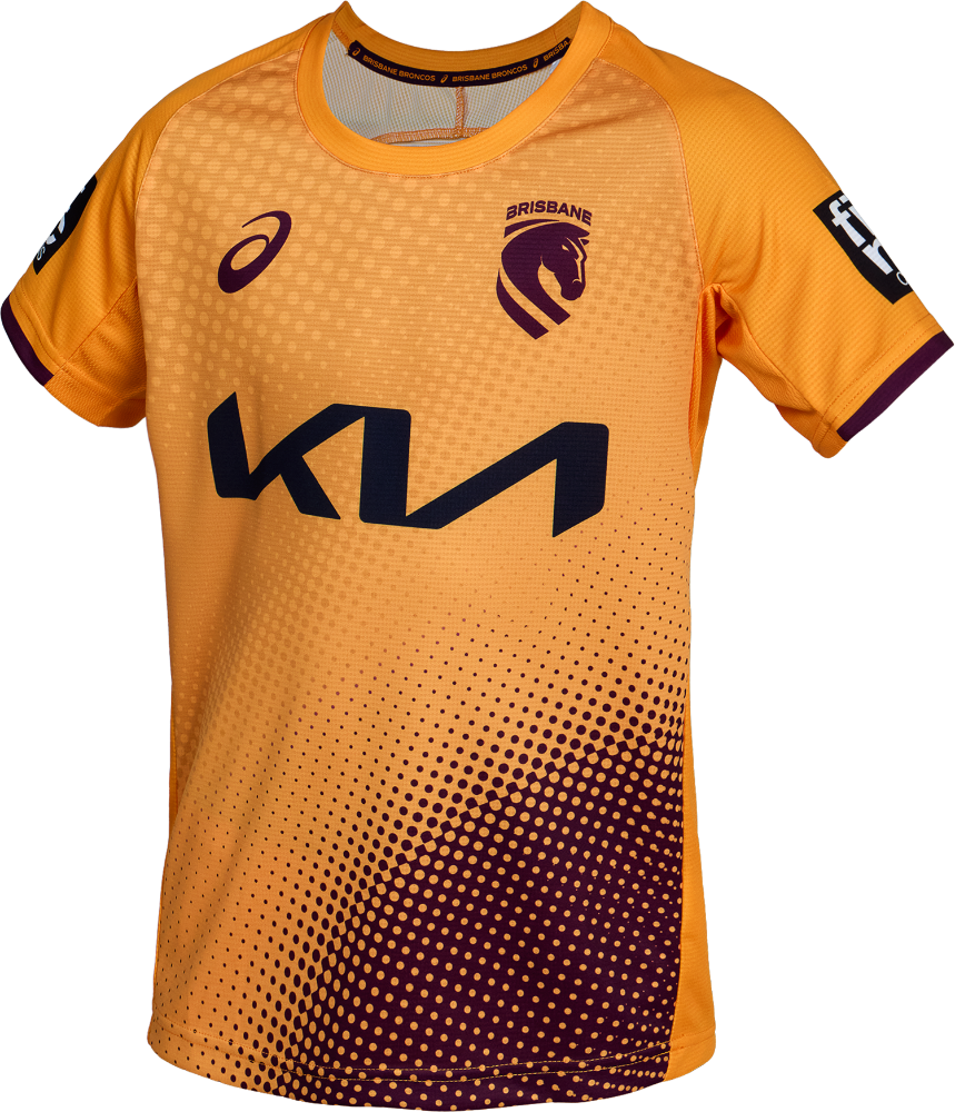 Brisbane Broncos 2026 Kids Training Shirt - Gold