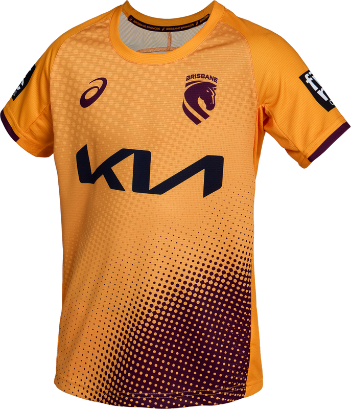 Brisbane Broncos 2026 Kids Training Shirt - Gold