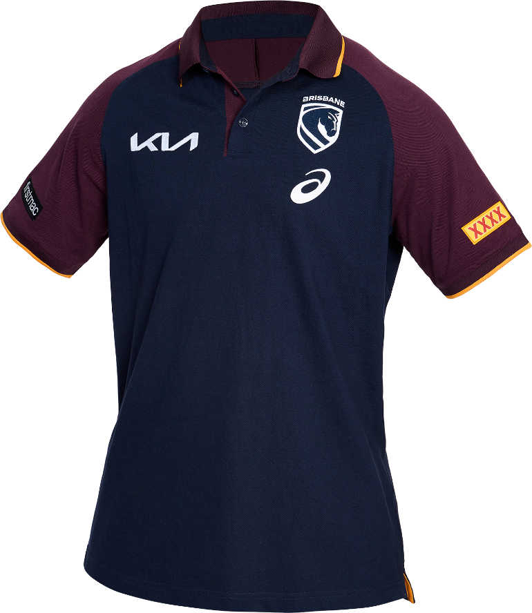 Brisbane Broncos 2026 Mens Players Team Polo - Midnight