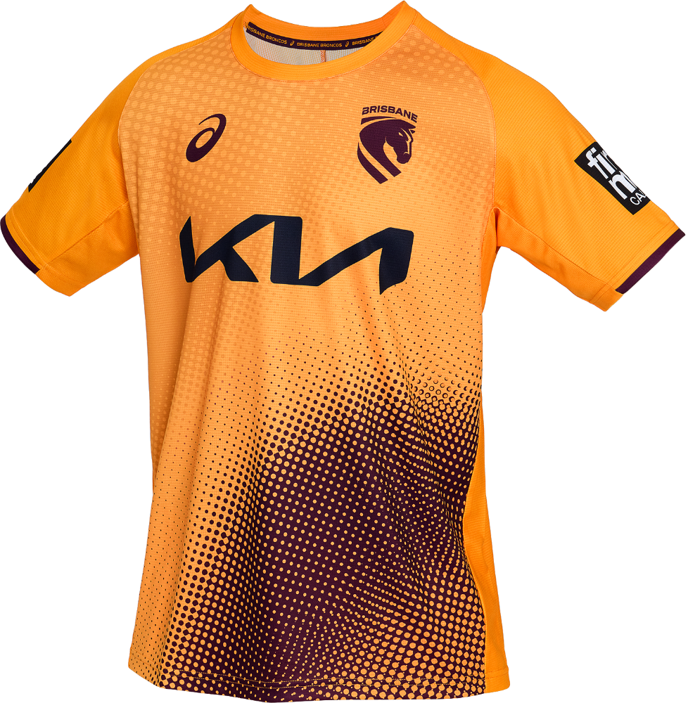 Brisbane Broncos 2026 Mens Players Training Shirt - Gold