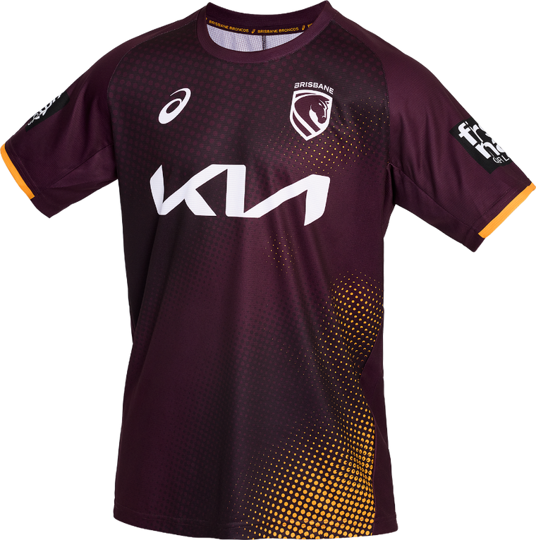 Brisbane Broncos 2026 Mens Players Training Shirt - Maroon