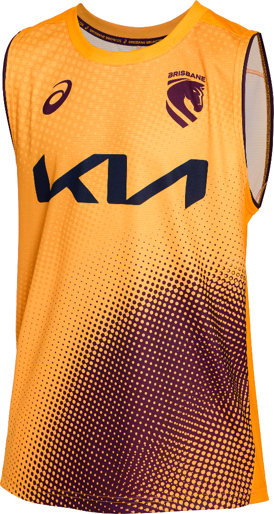 Brisbane Broncos 2026 Mens Players Training Singlet - Gold