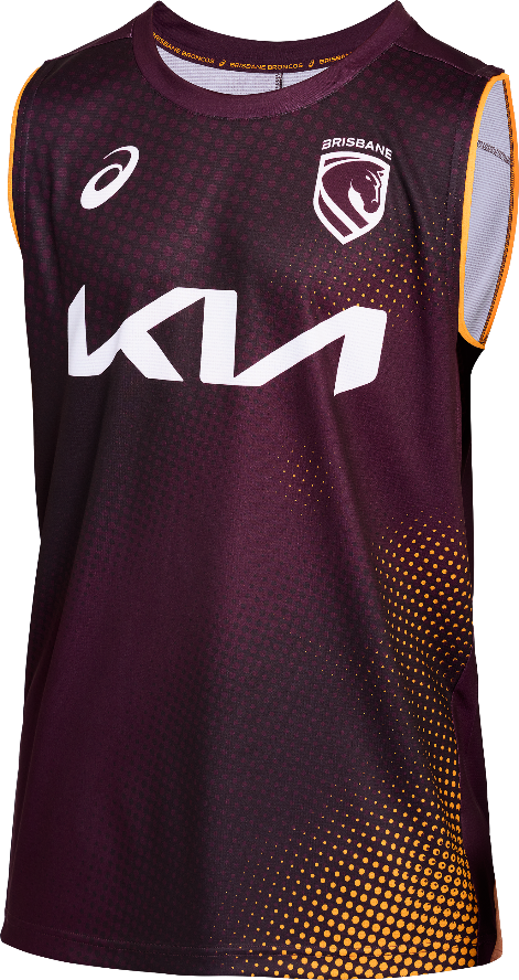 Brisbane Broncos 2026 Mens Players Training Singlet - Maroon
