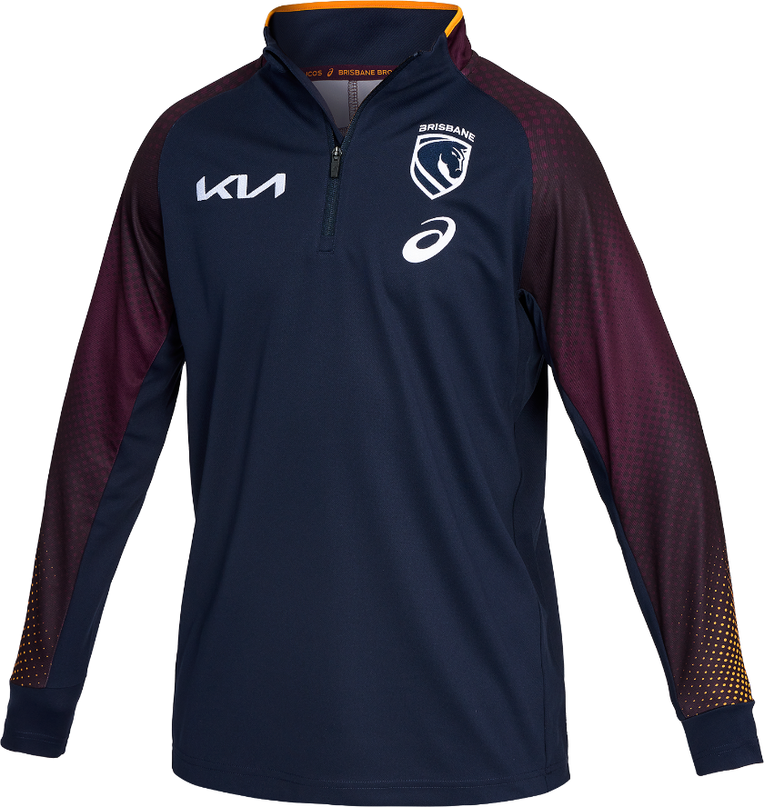 Brisbane Broncos 2026 Mens Players Warm Up Shirt - Long Sleeve