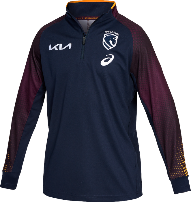 Brisbane Broncos 2026 Mens Players Warm Up Shirt - Long Sleeve