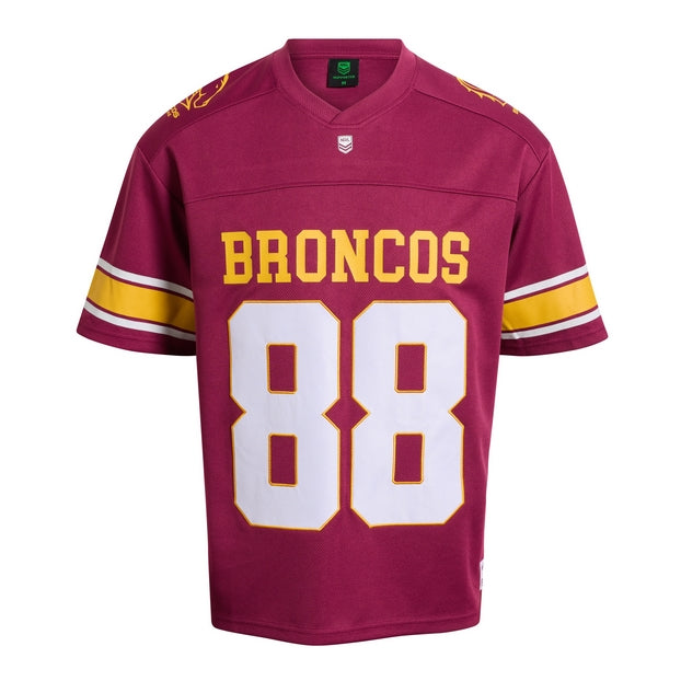 Maroon NRL gridiron jersey with 'BRONCOS' and number '88'