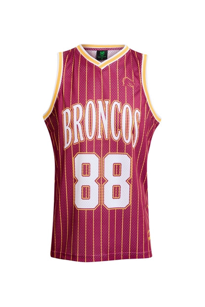 Maroon NRL basketball singlet with 'Broncos' and number '88'
