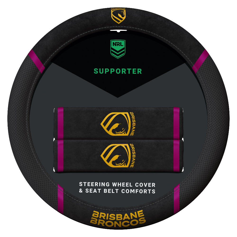 Brisbane Broncos Car Steering Wheel Set