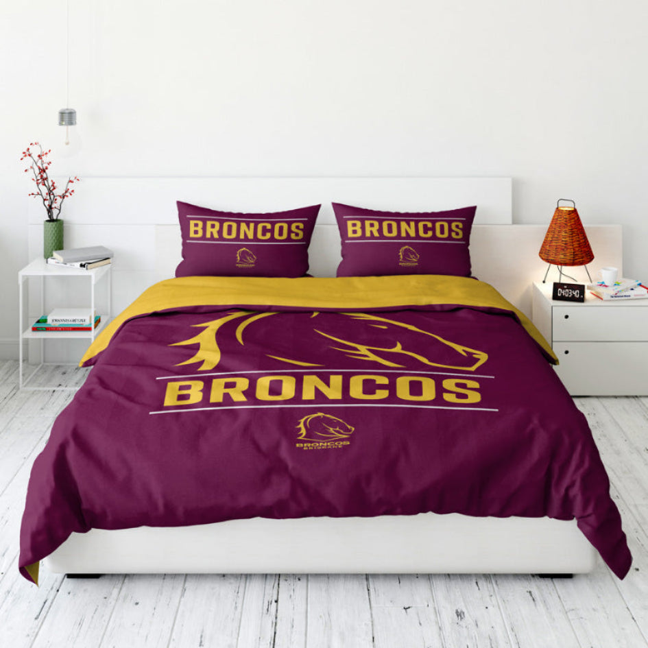 Bedding set with Broncos logo