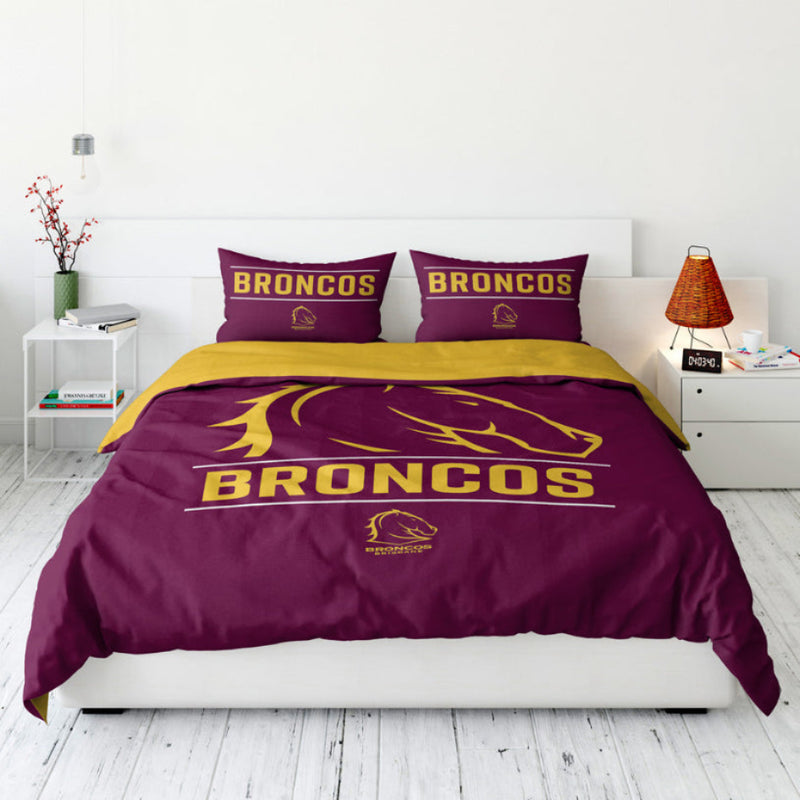 Bedding set with Broncos logo