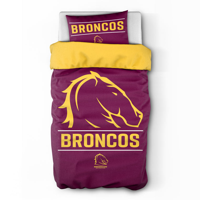Brisbane Broncos Quilt Cover - Single
