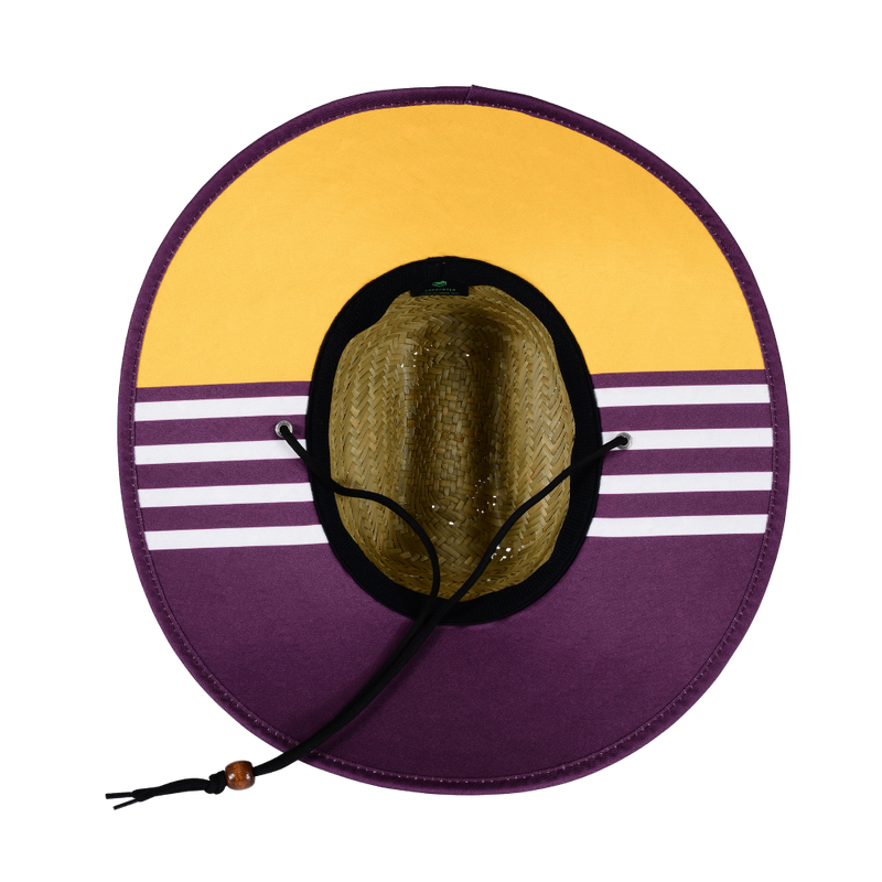 NRL Retro Straw Hat with jersey design on the underside
