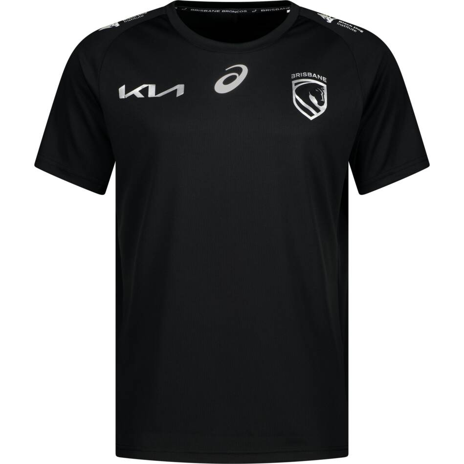 Brisbane Broncos 2026 Mens Players Run Out Shirt - Black