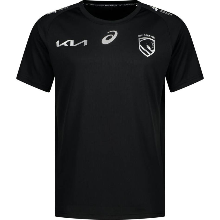 Brisbane Broncos 2026 Mens Players Run Out Shirt - Black