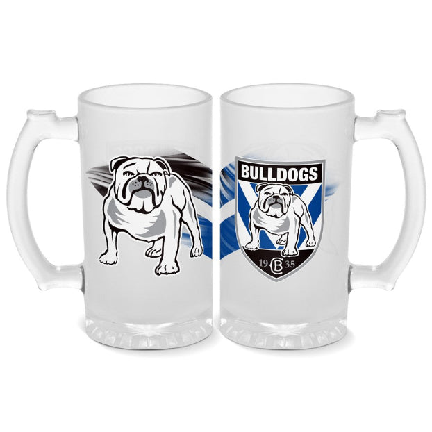 Canterbury Bulldogs Frosted Stein Glass