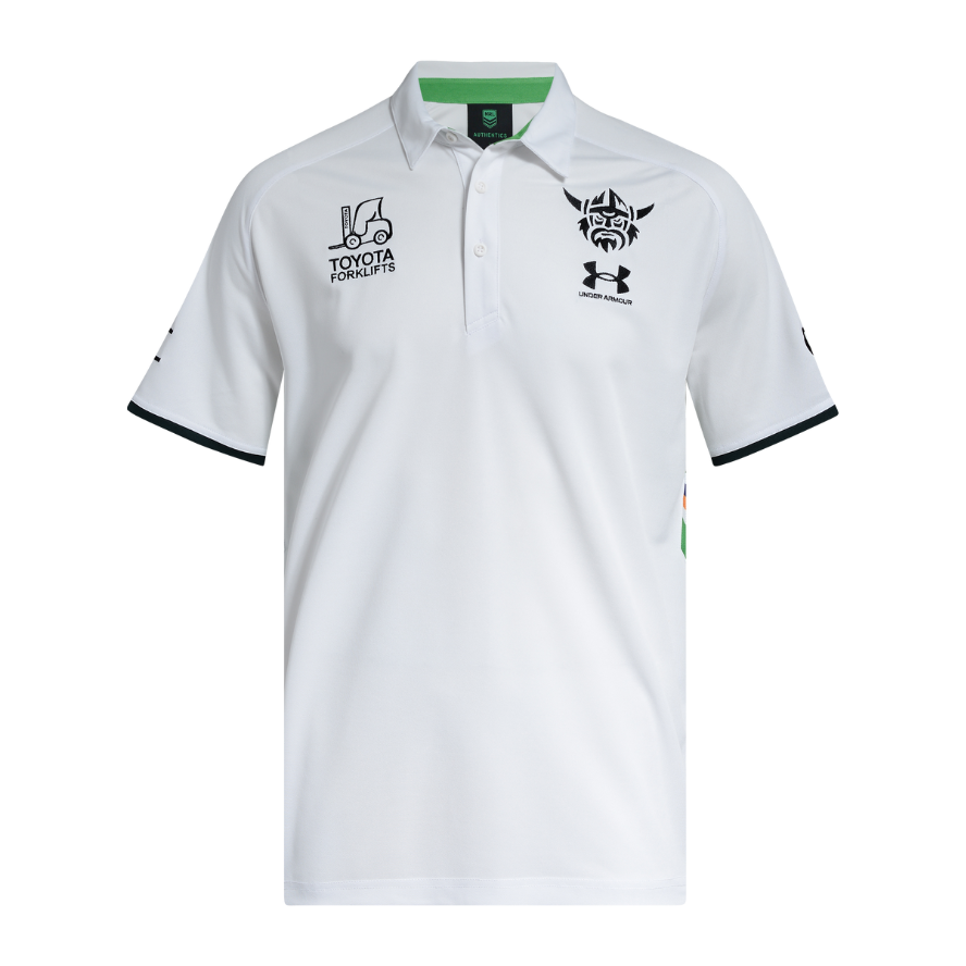 Canberra Raiders 2026 Mens Players Media Polo - White
