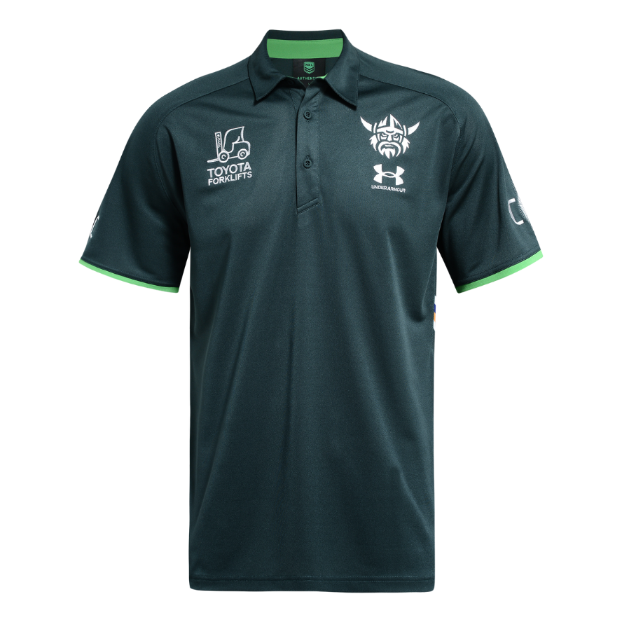 Canberra Raiders 2026 Mens Players Media Polo - Green