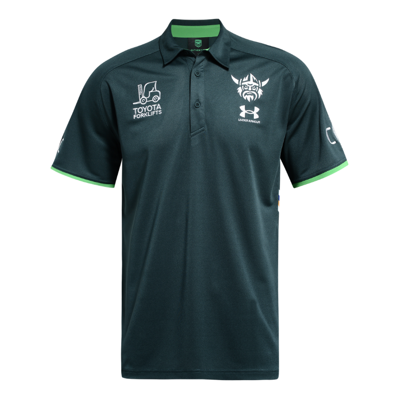 Canberra Raiders 2026 Mens Players Media Polo - Green