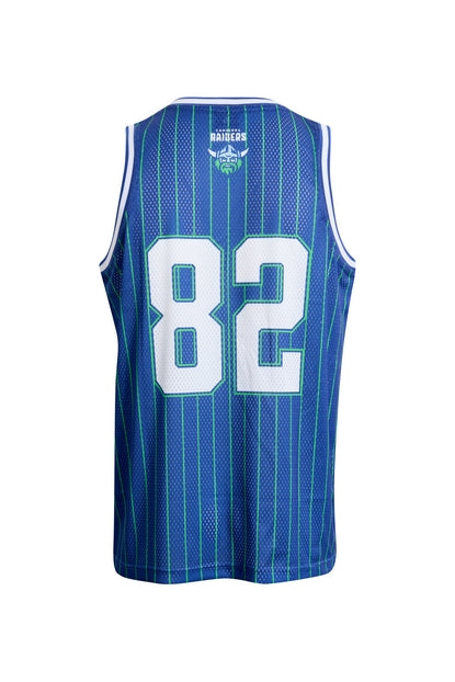 Blue NRL Basketball singlet with number 82 on