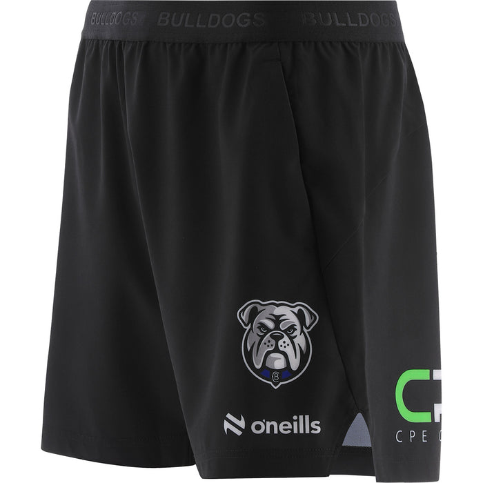 Black shorts with bulldog logo and 'Oneills' branding on a white background