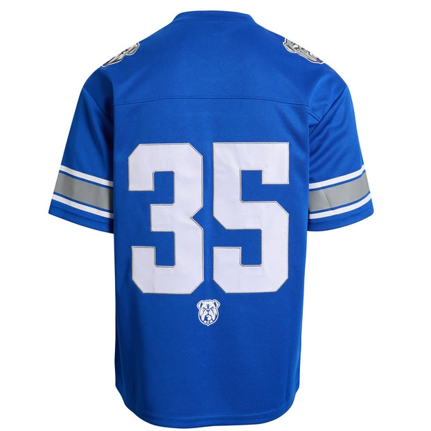 Blue NRL gridiron jersey with number 35 on