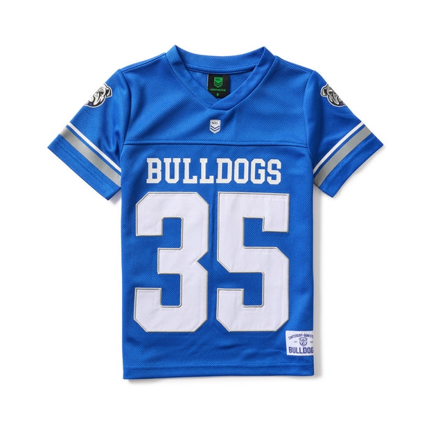Blue NRL Gridiron jersey with Bulldogs logo