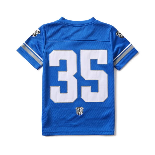Blue NRL Gridiron Jersey with 35 and Bulldogs logo