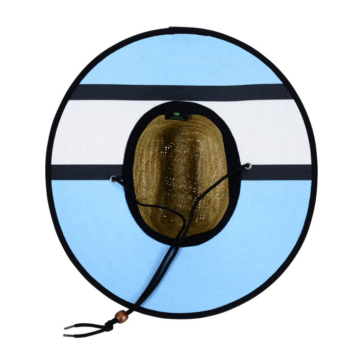 NRL Retro Straw Hat with jersey design on the underside